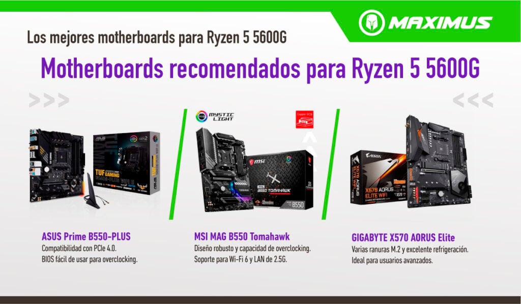 Motherboards recomendados para Ryzen 5 5600G